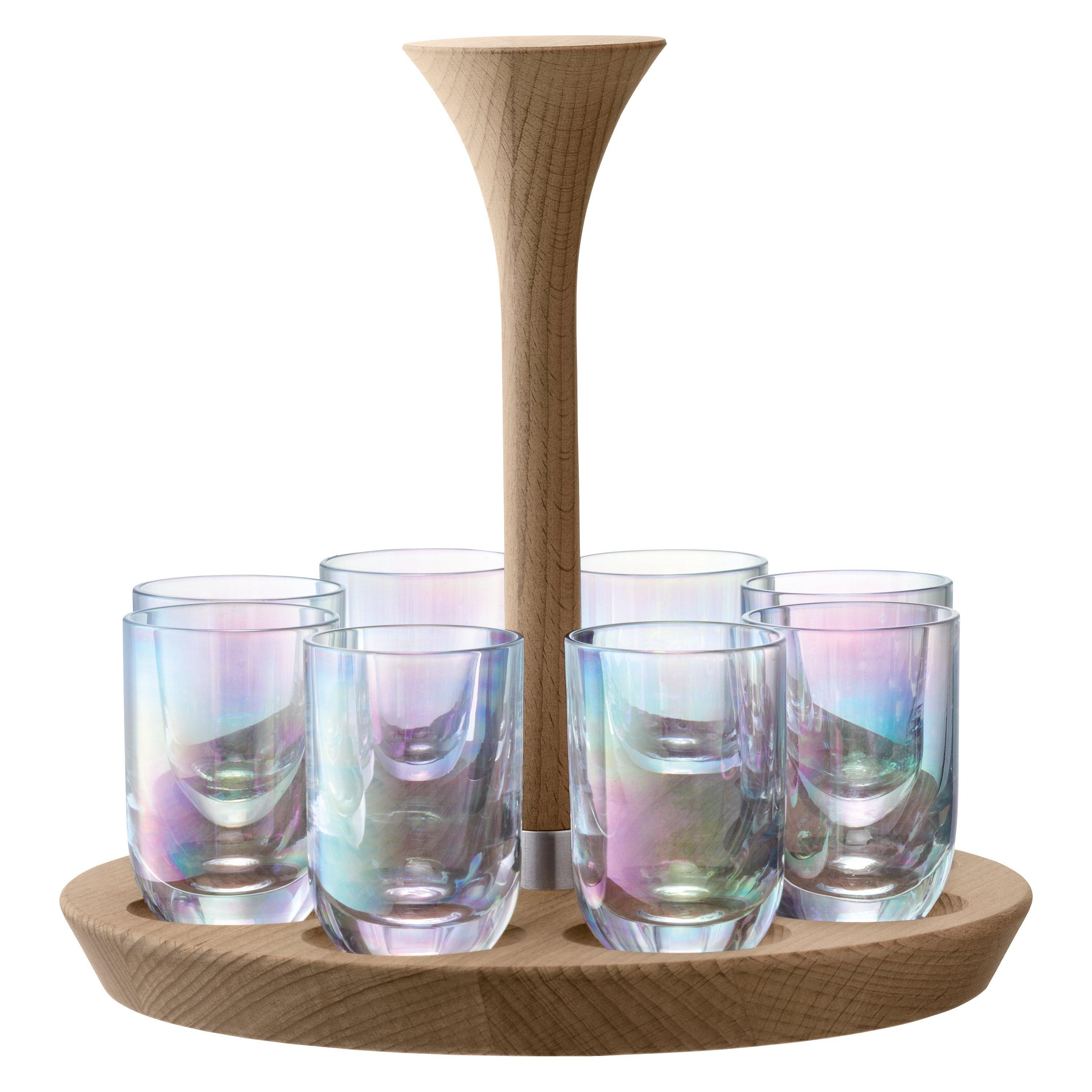 LSA International Polka Shot Glasses, Mother of Pearl, Set of 8