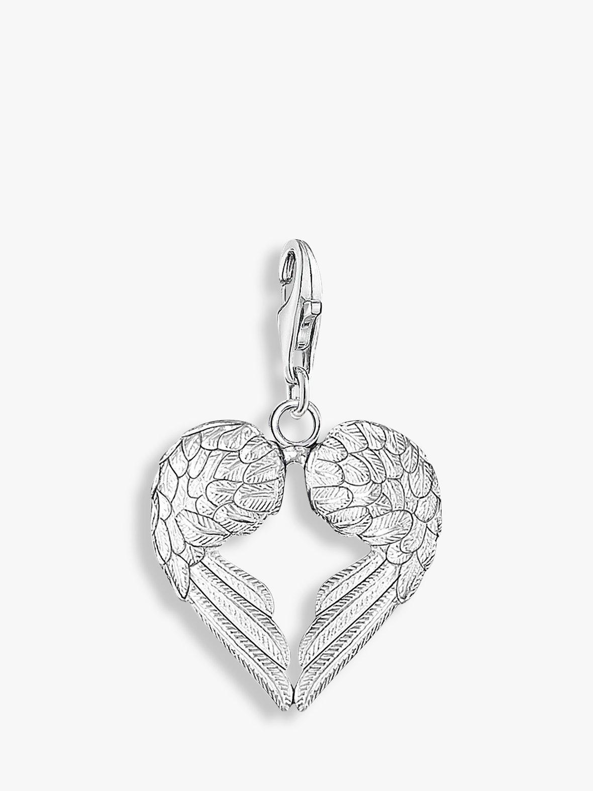 Product image 1 of 3, which shows THOMAS SABO Charm Club Angel Wings Heart Charm, Silver