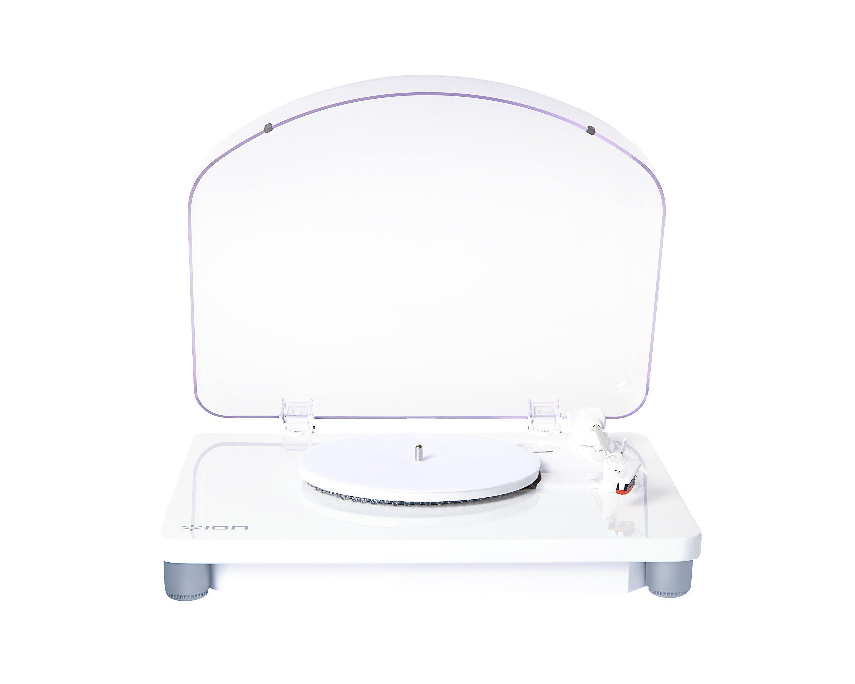 ION Photon LP Three-Speed USB Turntable With Multi-Colour LED Lighting, White