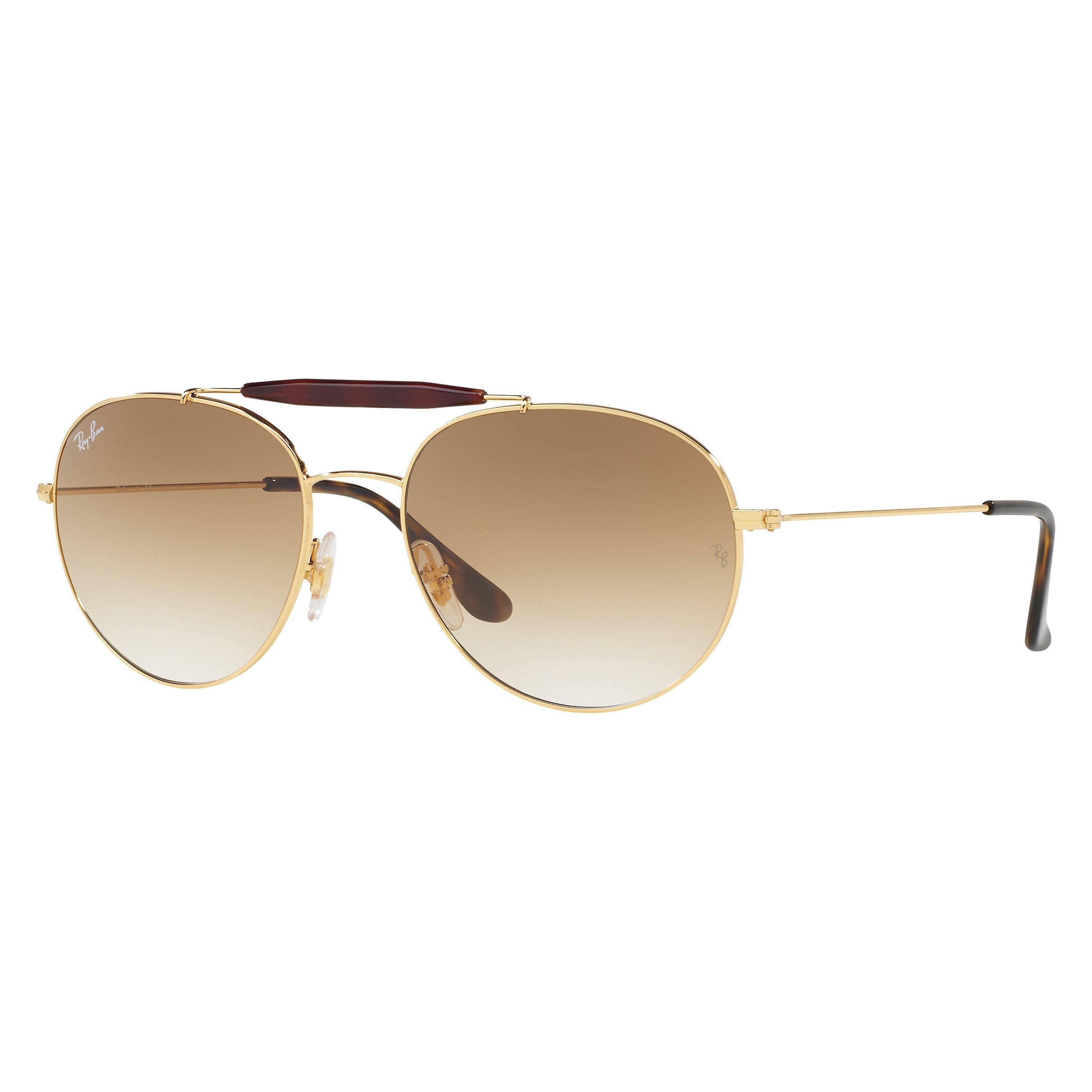 Ray-Ban RB3540 Oval Sunglasses, Gold/Brown