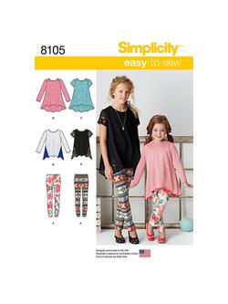 Simplicity Child's Top and Leggings Sewing Pattern, 8105, 