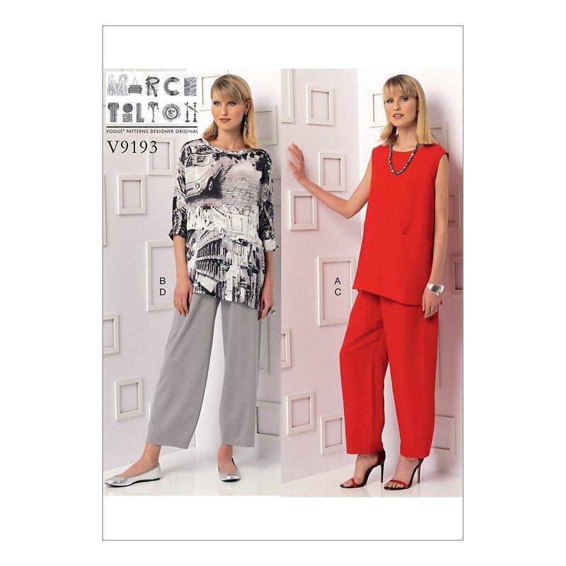 Vogue Misses' Women's Top and Trousers Sewing Pattern, 9193