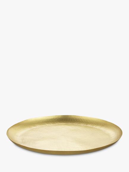 John Lewis Hammered Large Plate, Brass