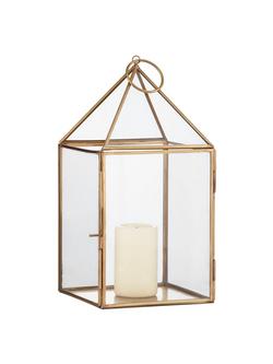 John Lewis Pyramid Lantern, Small - view 2, Gold