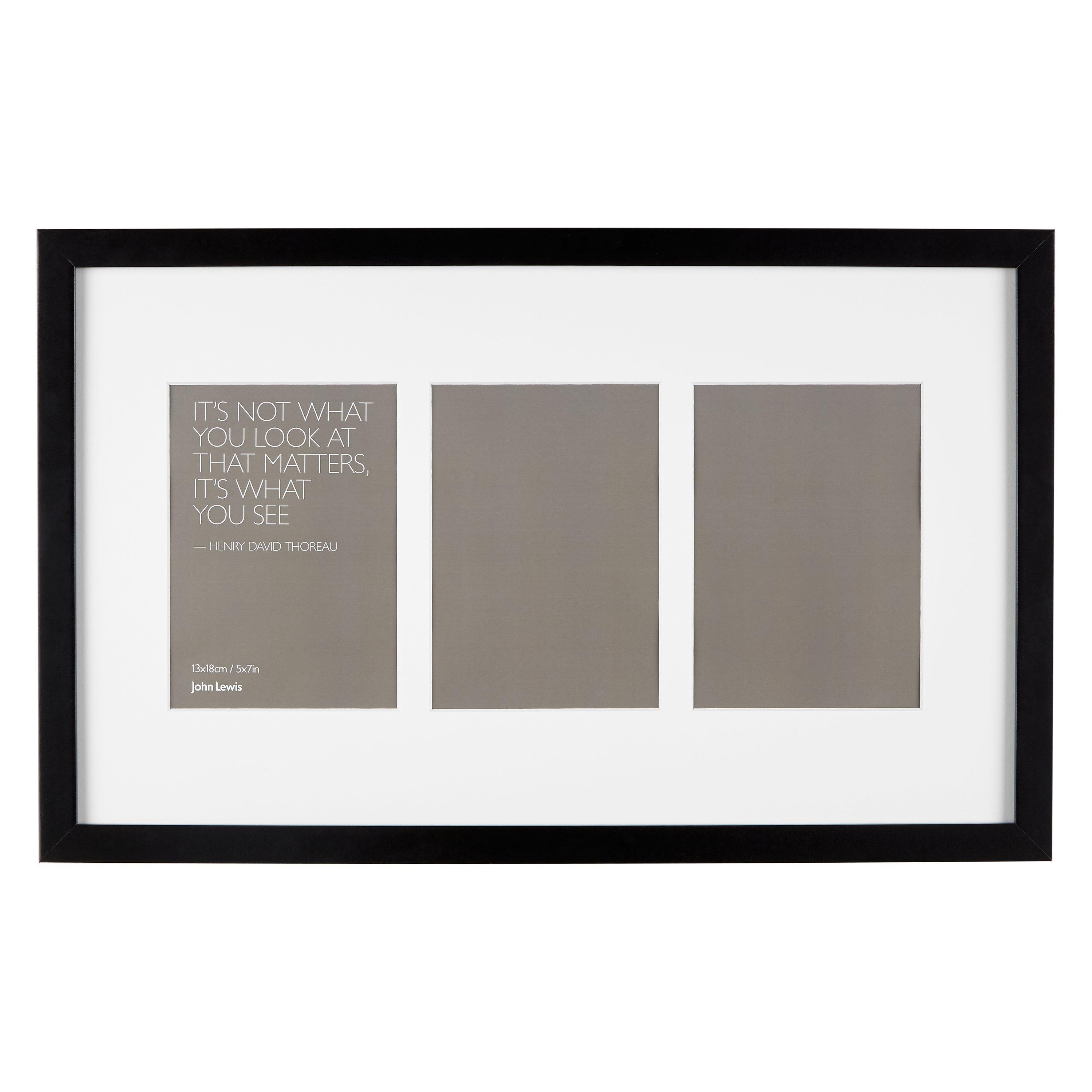 John Lewis & Partners Multi-aperture Box Photo Frame, 3 Photo, 5 x 7" (13 x 18cm)