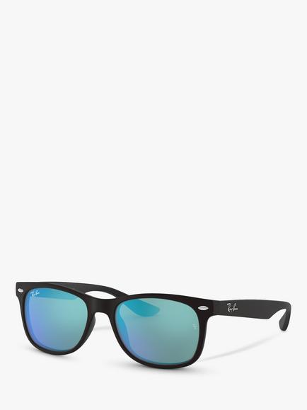 Ray-Ban Junior RB9052S New Wayfarer Sunglasses, Black/Bright Blue