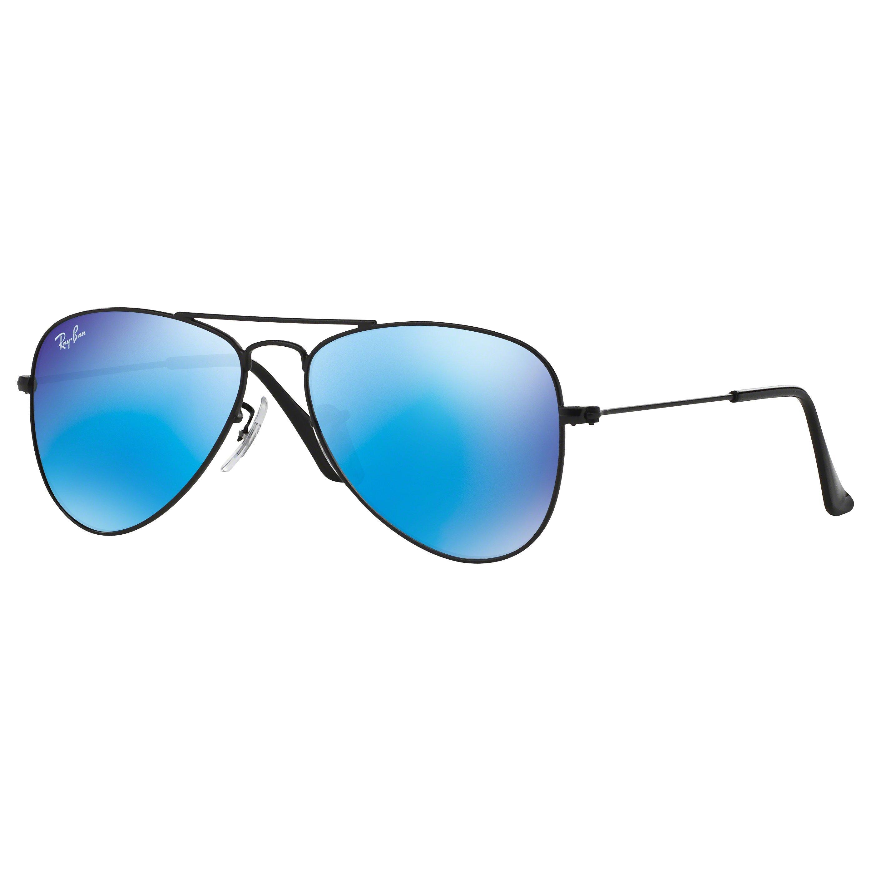 Ray-Ban Junior RJ9506S Aviator Sunglasses, Black/Mirror Blue