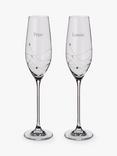 Dartington Crystal Personalised Glitz Flute, Set of 2, Gabriola Font