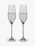 Dartington Crystal Personalised Glitz Flute, Set of 2, Palace Script Font