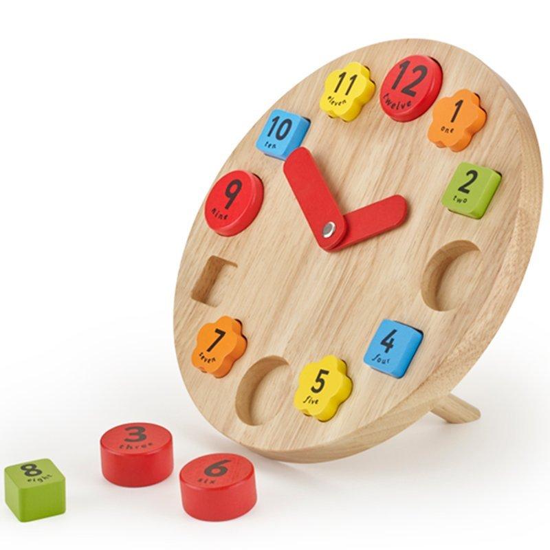 John Lewis & Partners Wooden Teaching Clock Toy