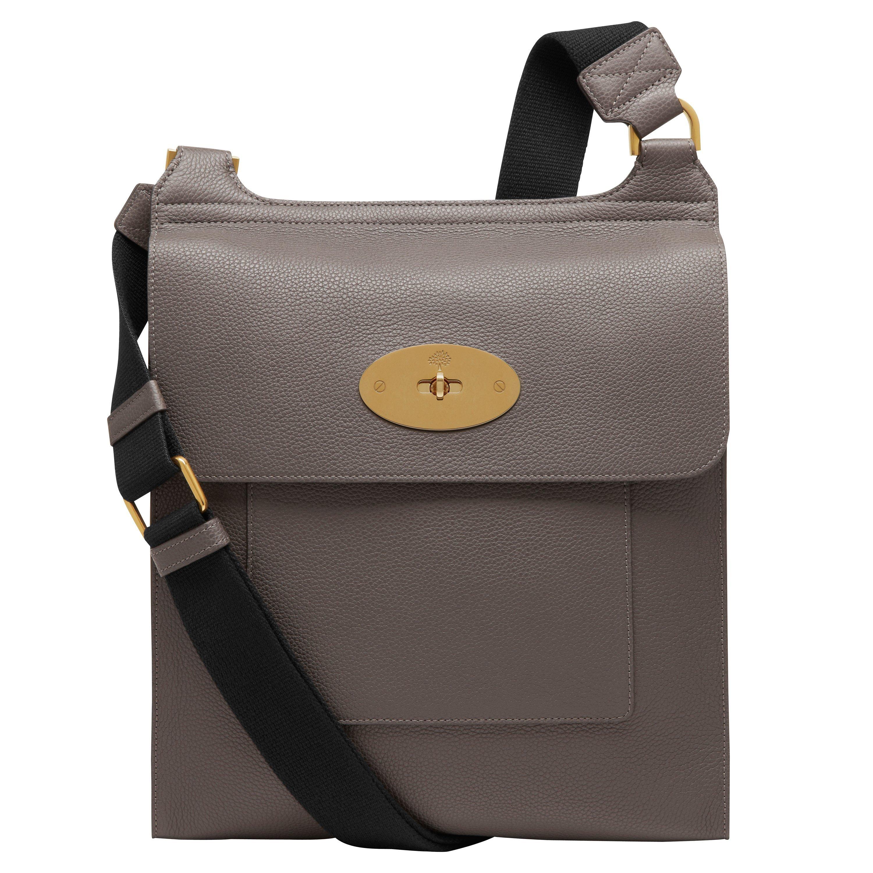 Mulberry Antony Leather Messenger Across Body Bag Dark Grey