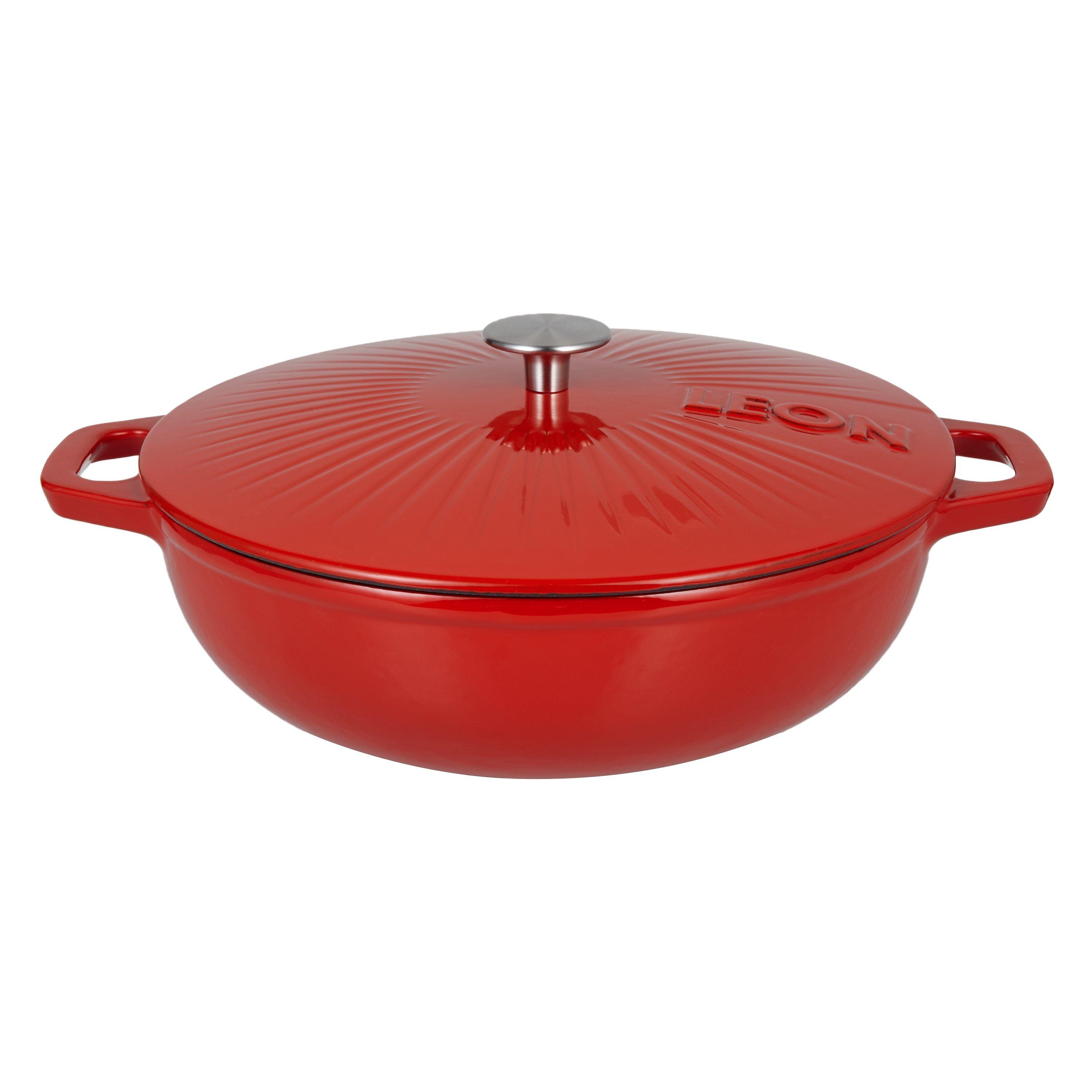 LEON Shallow Cast Iron Casserole, 30cm