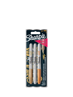 Sharpie Fine Metallic Markers, Pack of 3