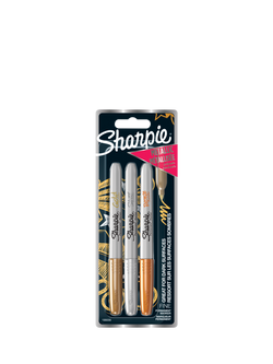 Sharpie Fine Metallic Markers, Pack of 3, Multi
