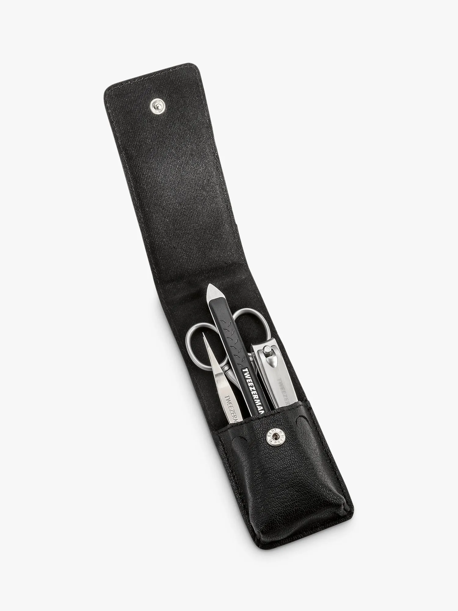 TWEEZERMAN Pflege-Set Für Männer – Edelstahl, Mit Pinzette, Schere, Nagelknipser & Nageltool, Im Etui