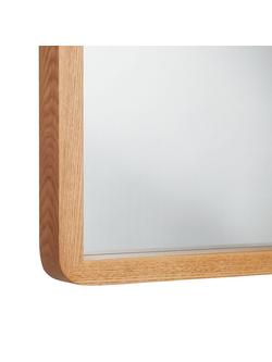John Lewis Rounded Corners Wood Frame Wall Mirror, 54 x 79cm, Oak - view 2, Oak