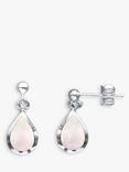 Nina B Mother of Pearl Teardrop Earrings, Silver/White