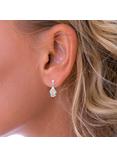 Nina B Mother of Pearl Teardrop Earrings, Silver/White