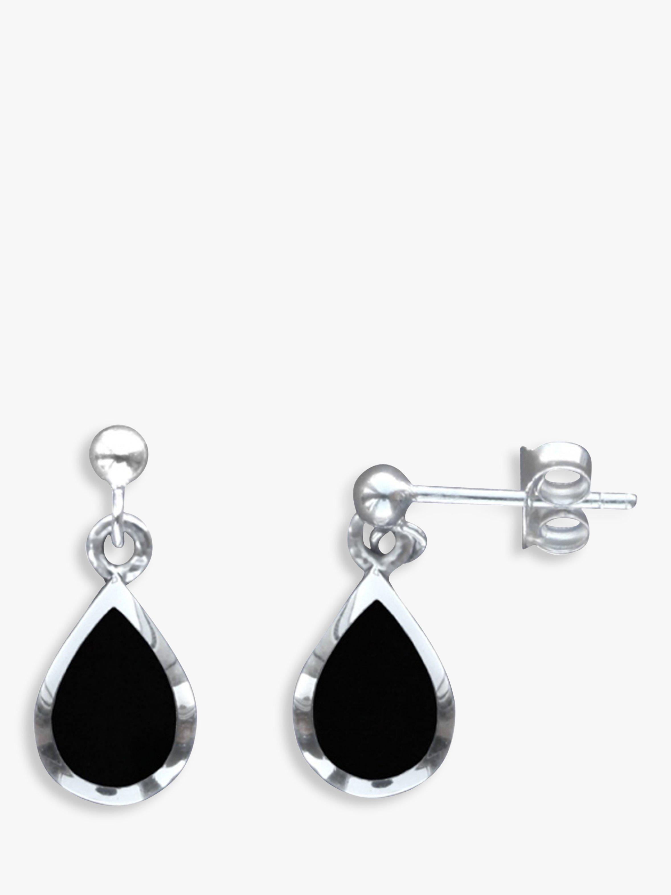 Nina B Teardrop Earrings, Faux Onyx