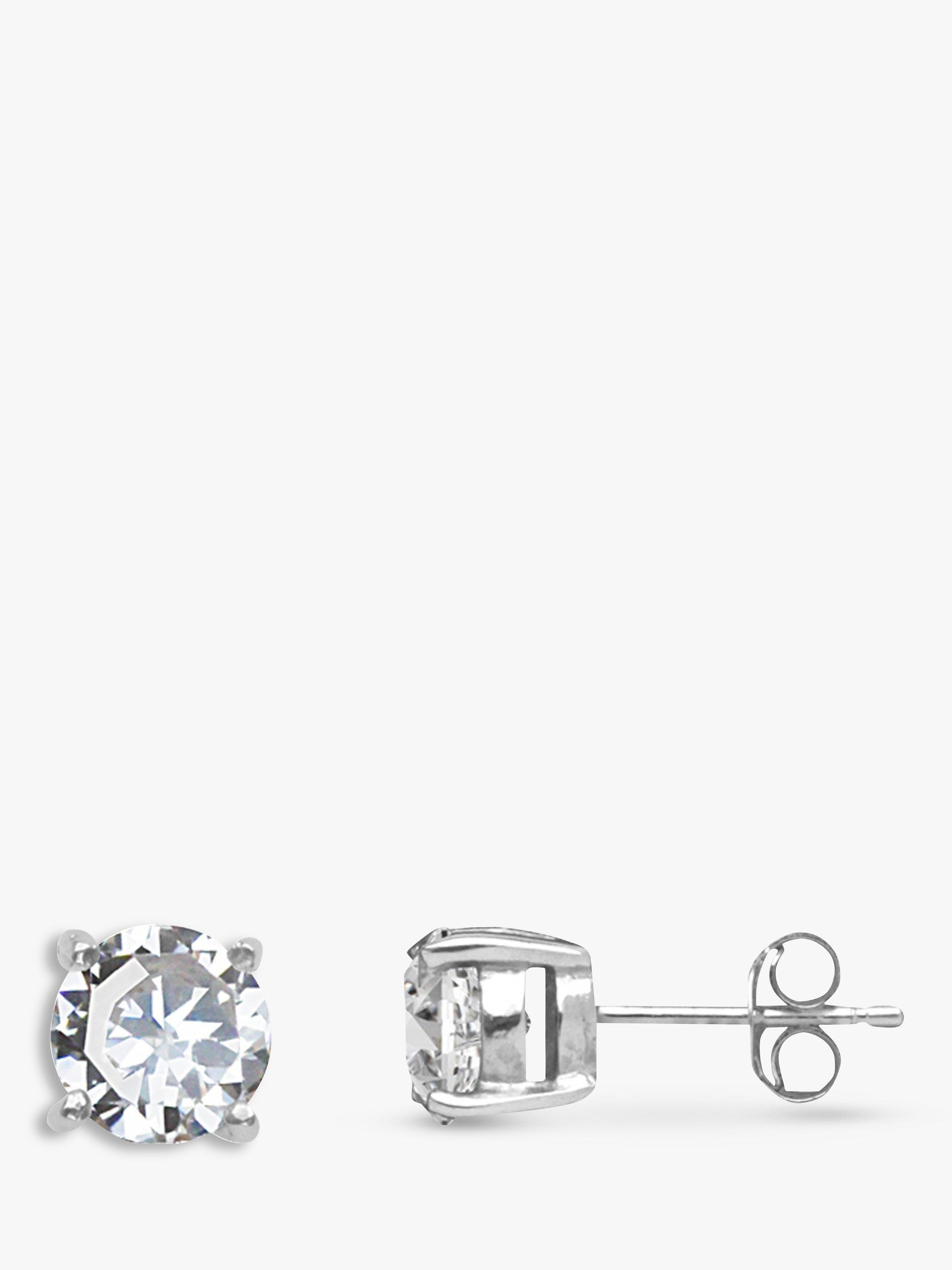 Product image 1 of 2, which shows Nina B Large Cubic Zirconia Stud Earrings, Silver