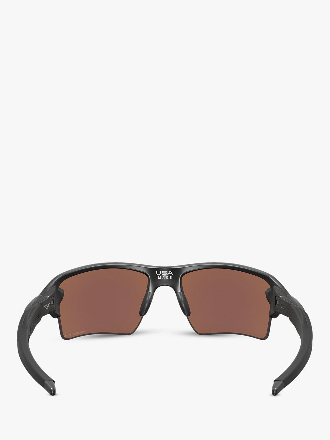 Oakley OO9188 Men's Flak 2.0 XL Prizm™ Polarised Rectangular Sunglasses, Matte Black/Deep Water