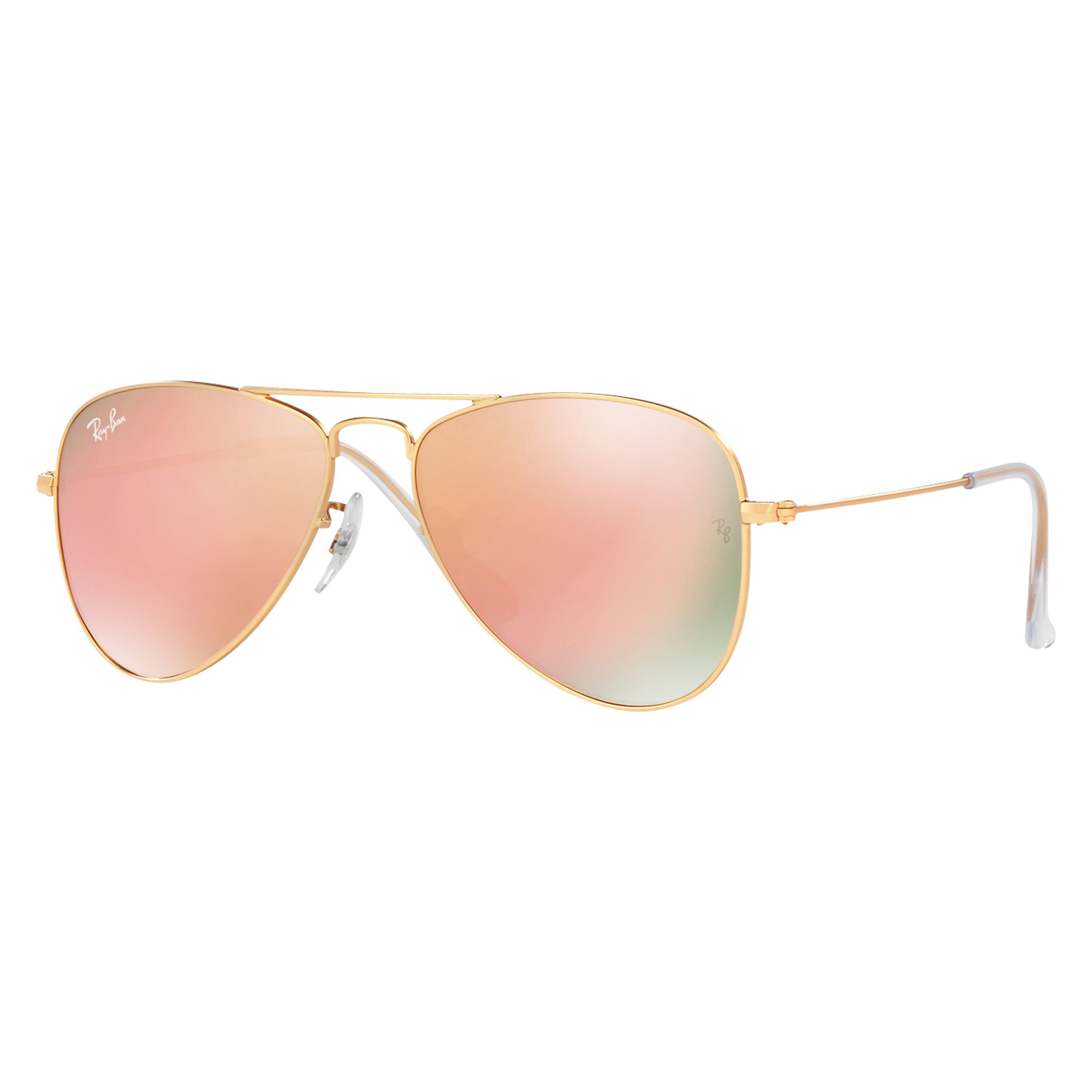 Ray-Ban Junior RJ9506S Aviator Sunglasses, Gold/Blush