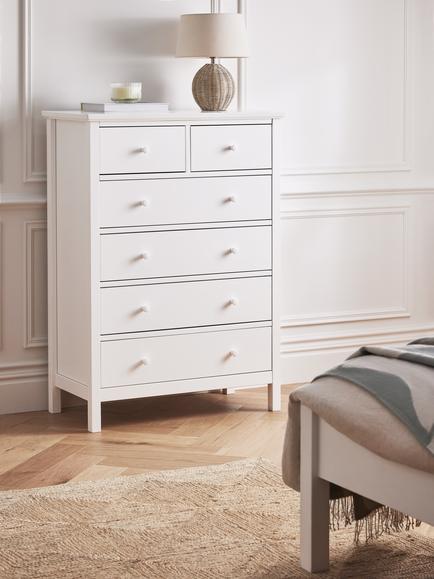 John Lewis Wilton 6 Drawer Chest - view 2, White