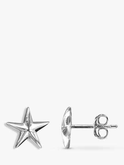 Nina B Sterling Silver Star Stud Earrings, Silver, Silver