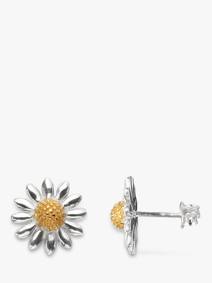 Product image 1 of 4, which shows Nina B Flower Stud Earrings, Silver/Gold