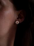 Nina B Flower Stud Earrings, Silver/Gold