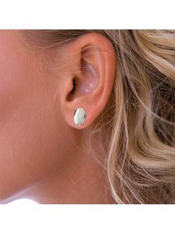 Nina B Oval Stud Earrings - view 2, White/Mother Of Pearl