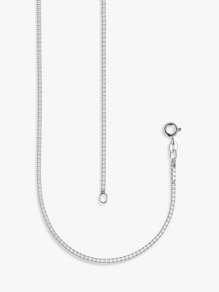 Nina B Sterling Silver Box Chain Necklace, Silver, Silver