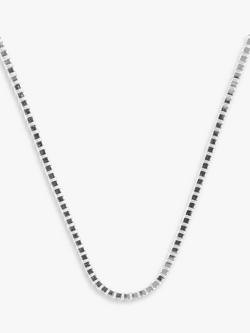 Nina B Unisex Sterling Silver Box Chain Necklace, Silver, Silver