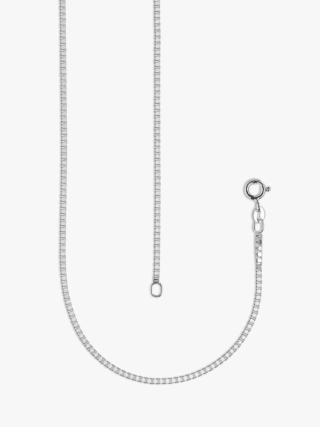Product image 3 of 5, which shows Nina B Unisex Sterling Silver Box Chain Necklace, Silver