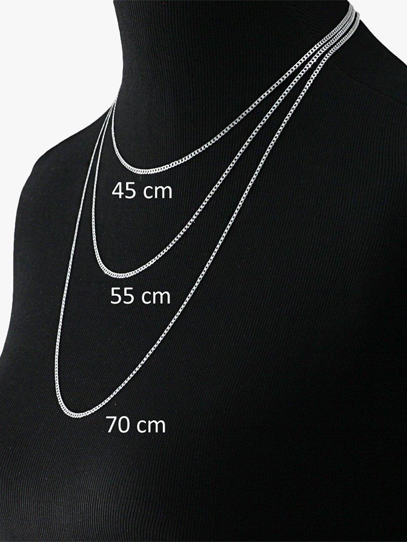 Product image 4 of 5, which shows Nina B Unisex Sterling Silver Box Chain Necklace, Silver