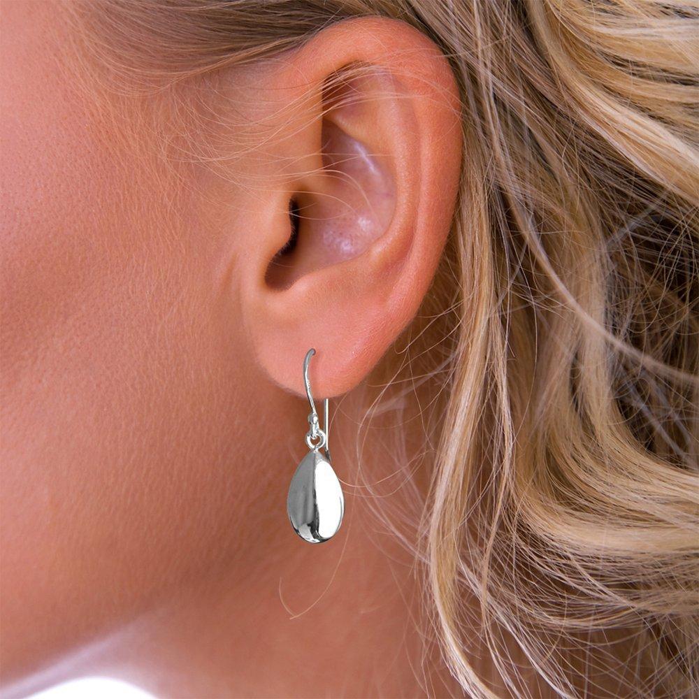 Product image 2 of 2, which shows Nina B Hook Drop Earrings, Silver