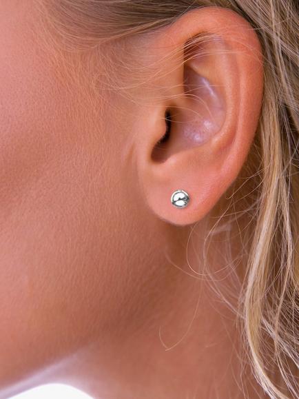 Nina B Ball Stud Earrings, Silver - view 2, Silver