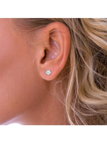 Nina B Small Claw Set Cubic Zirconia Stud Earrings, Silver - view 2, Silver