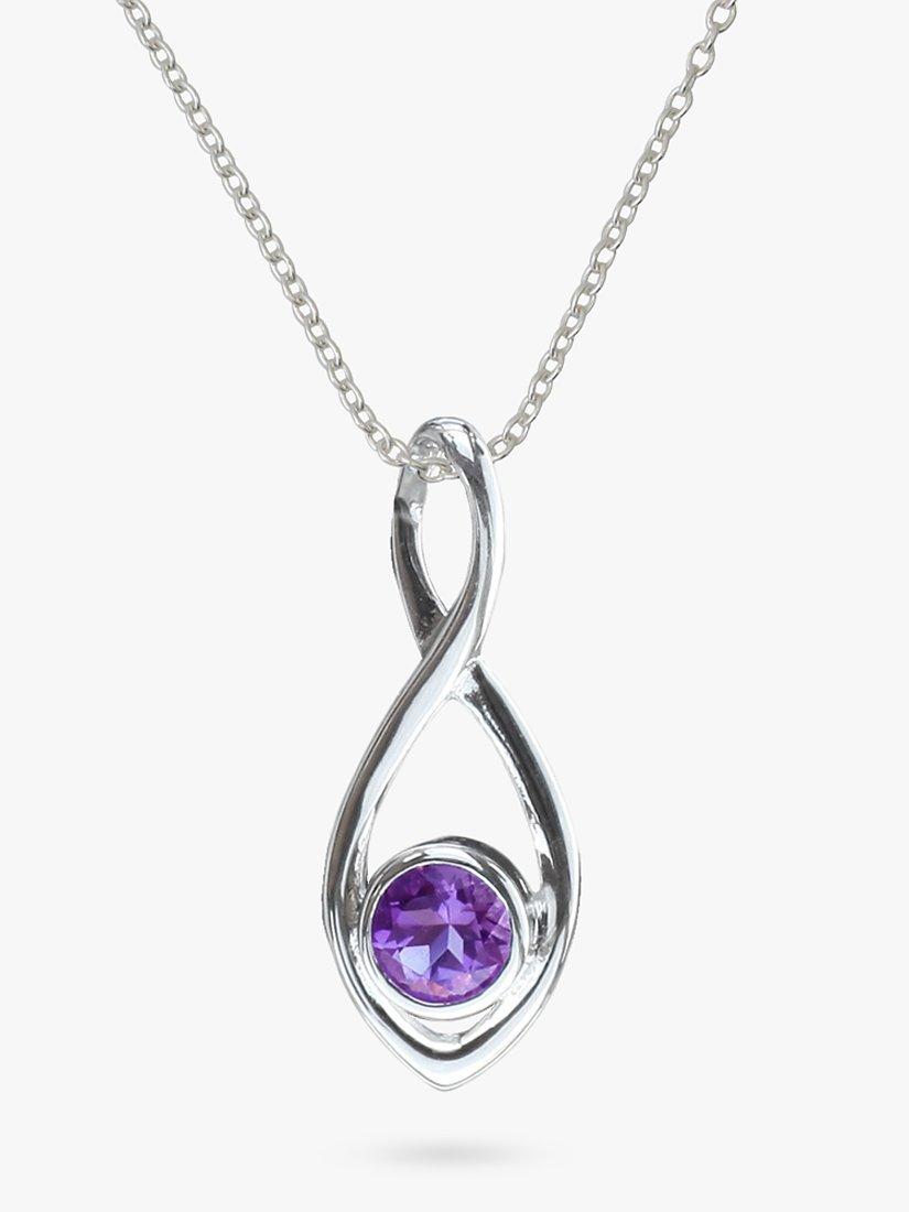 Product image 1 of 4, which shows Nina B Twist Pendant Chain Necklace, Amethyst
