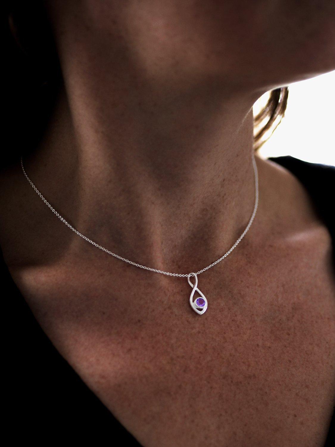 Product image 2 of 4, which shows Nina B Twist Pendant Chain Necklace, Amethyst