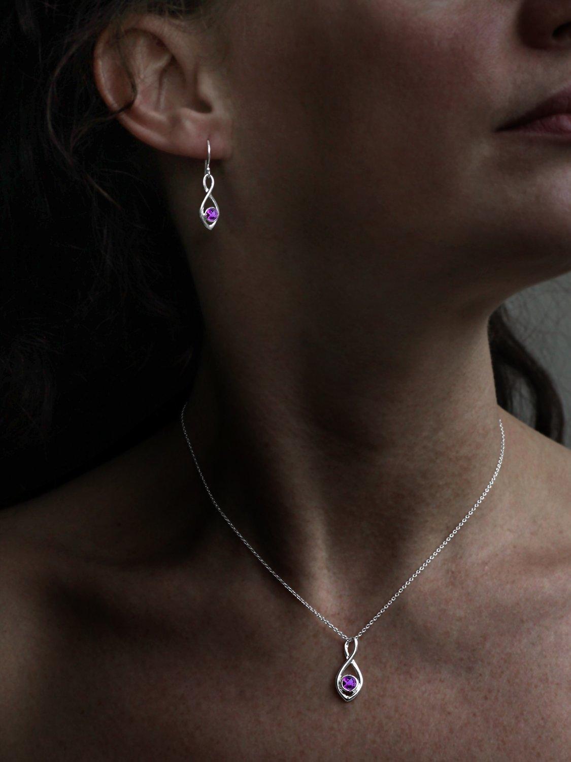 Product image 3 of 4, which shows Nina B Twist Pendant Chain Necklace, Amethyst