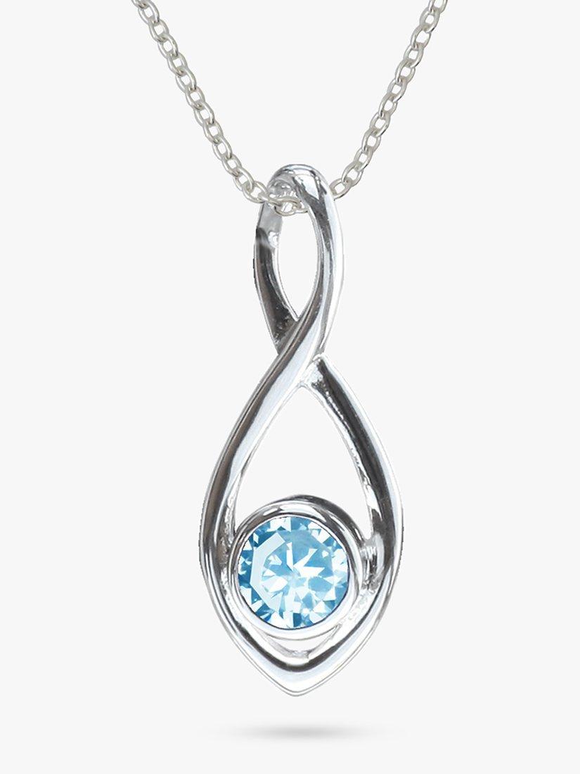 Product image 1 of 4, which shows Nina B Twist Pendant Chain Necklace, Blue Topaz