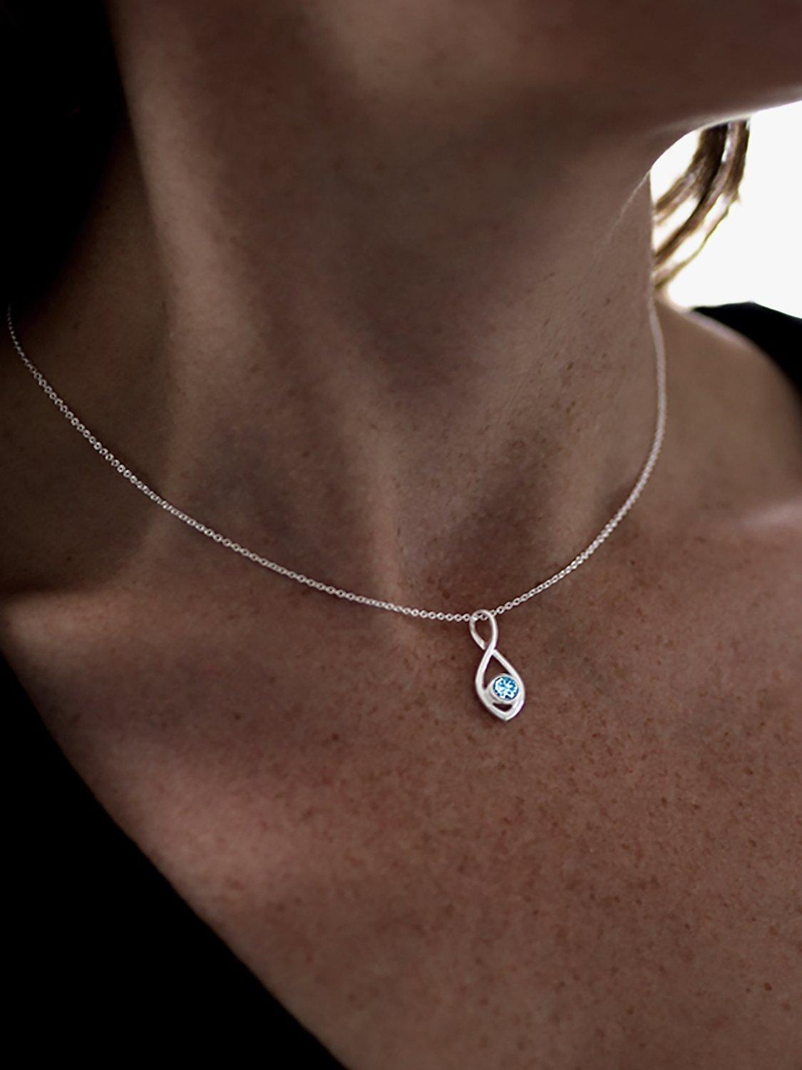 Product image 2 of 4, which shows Nina B Twist Pendant Chain Necklace, Blue Topaz