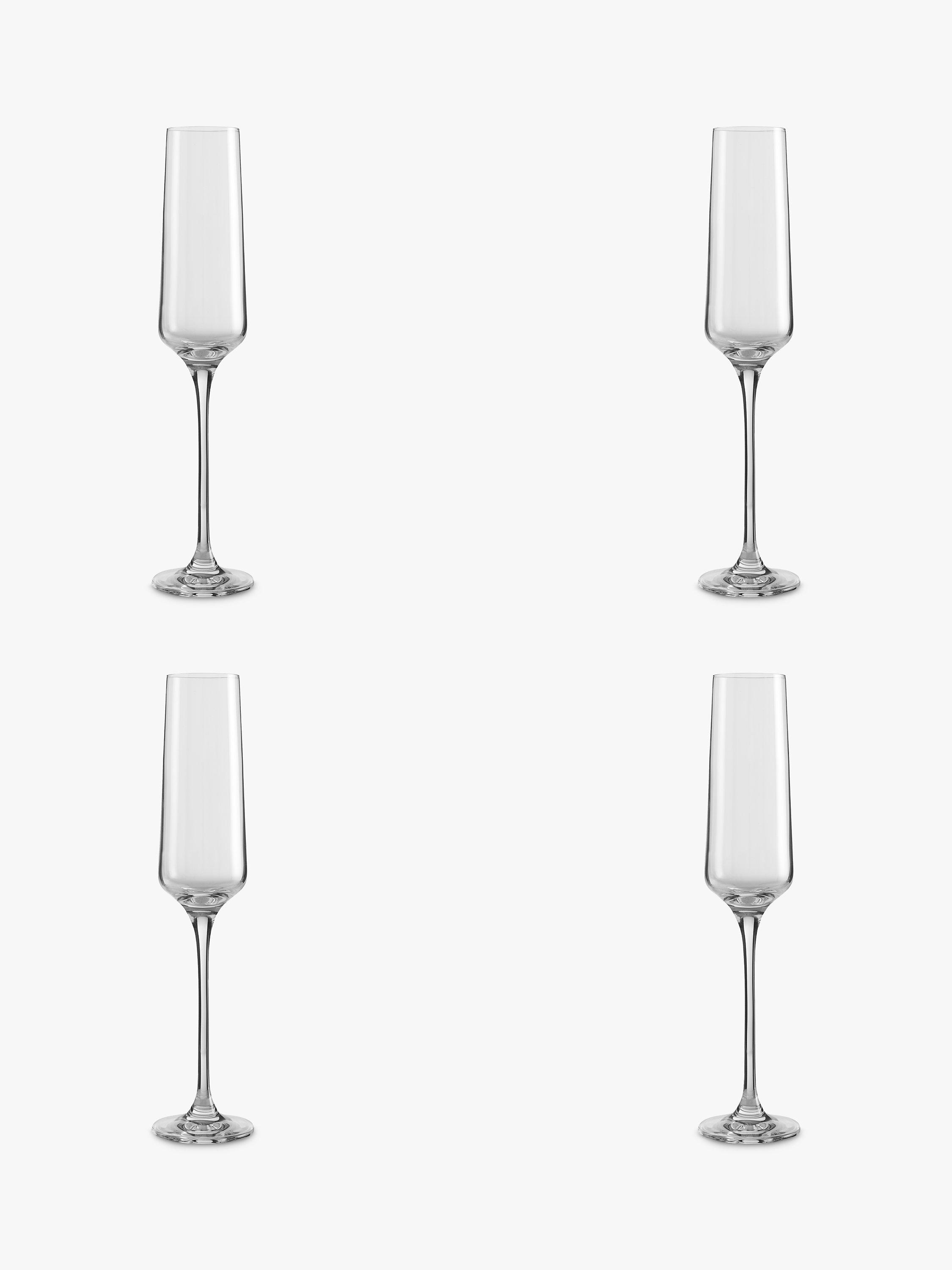 Design Project by John Lewis No.018 Flute, Set of 4, Clear, 190ml