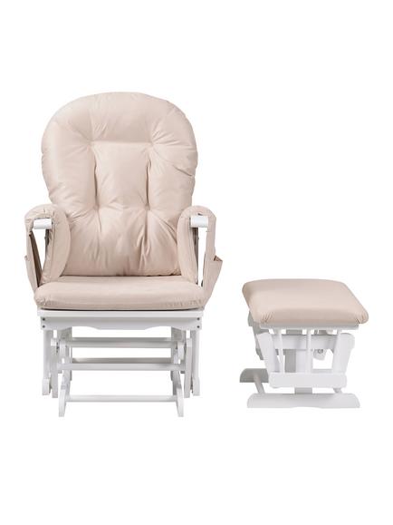 Kub Haywood Reclining Glider Nursing Chair and Footstool, White