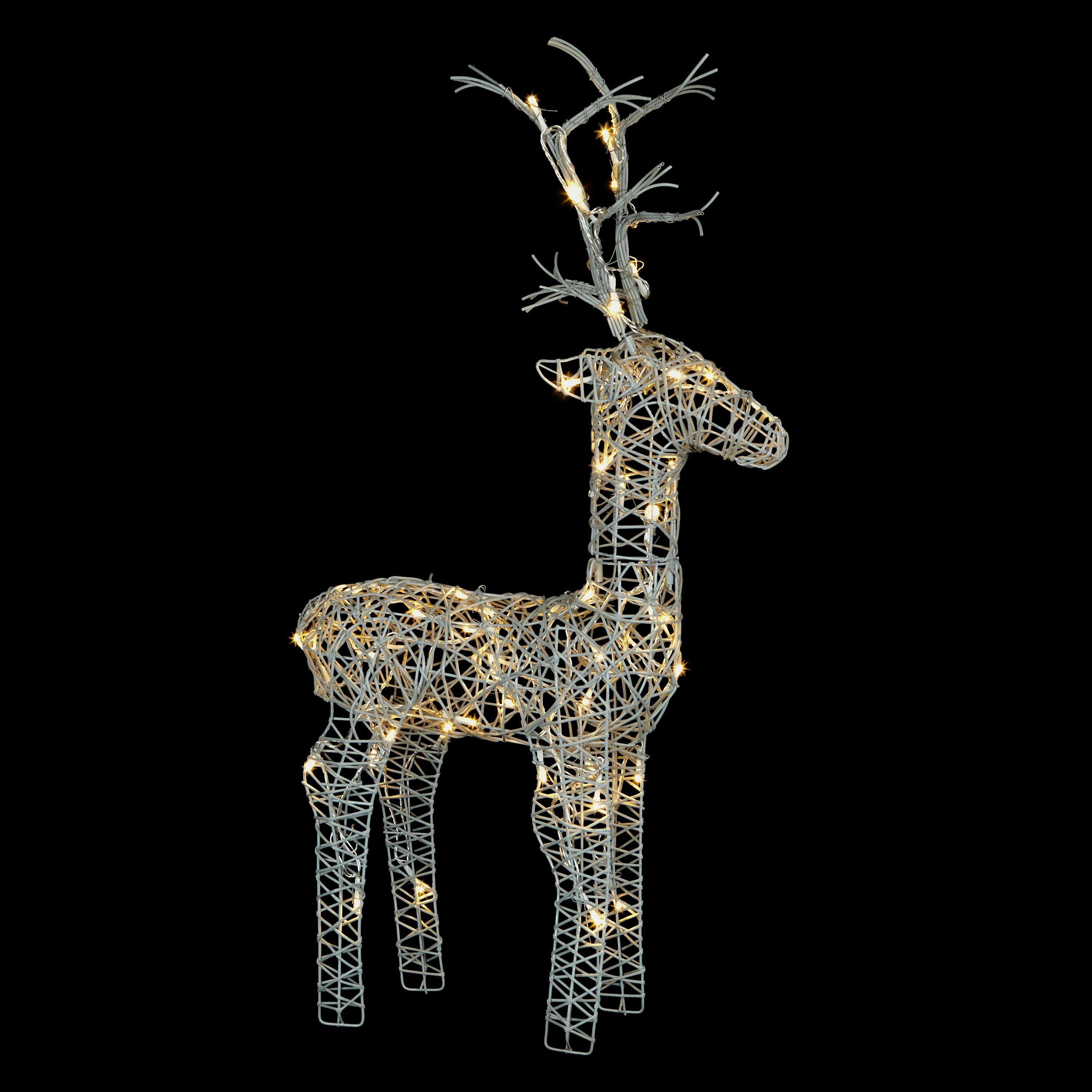 John Lewis 60cm Pre Lit Indoor Outdoor Wicker Reindeer