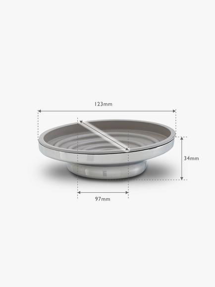 Robert Welch Oblique Soap Dish - view 2, Silver
