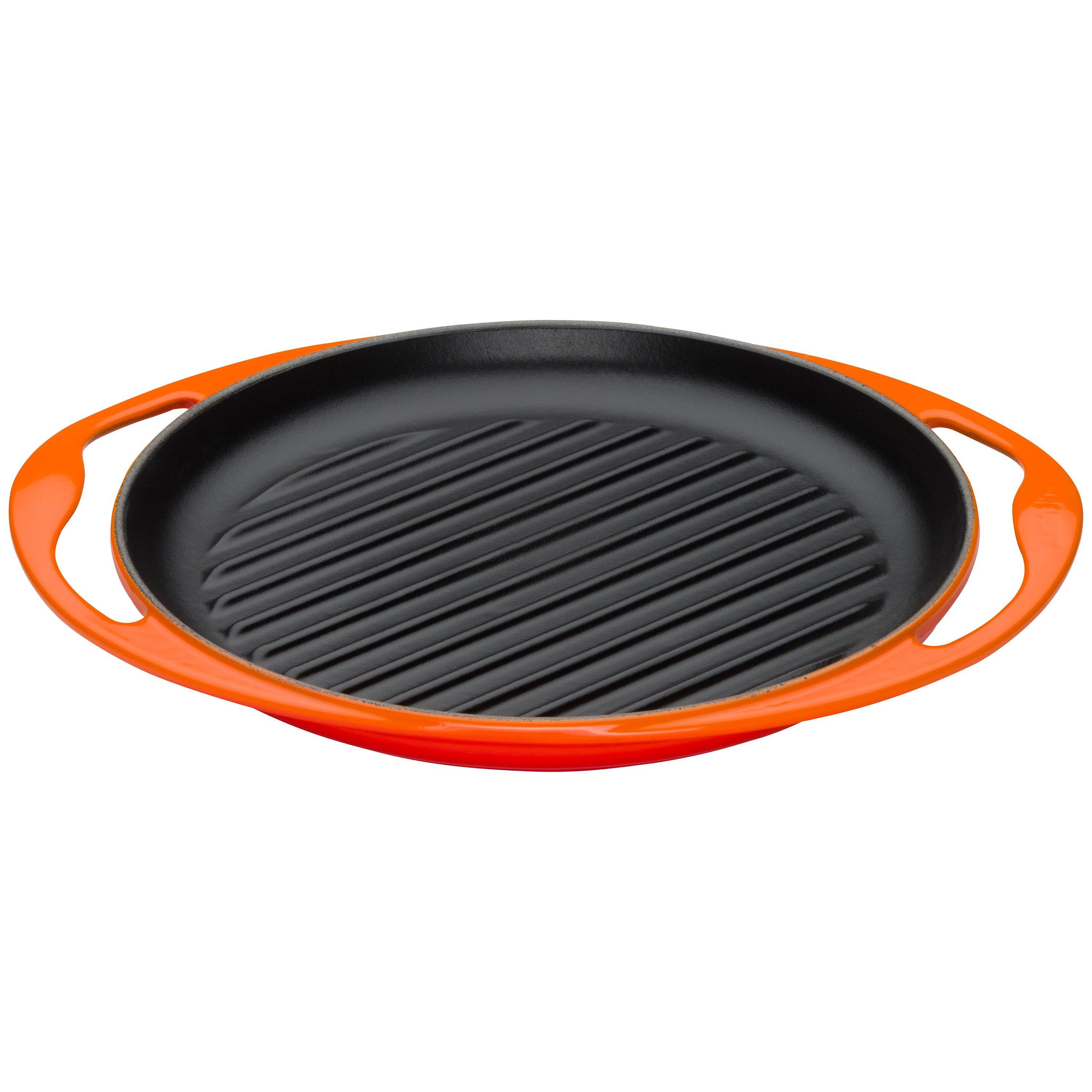 Le Creuset Cast Iron Skinny 25cm Round Grill, Volcanic