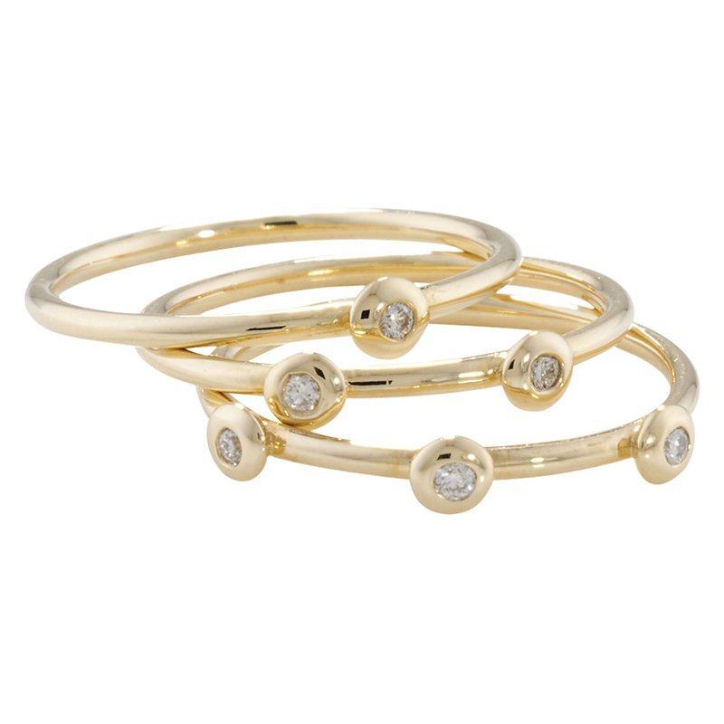 Product image 1 of 3, which shows London Road 9ct Gold Portobello Raindrop Stack Ring, Yellow Gold, N