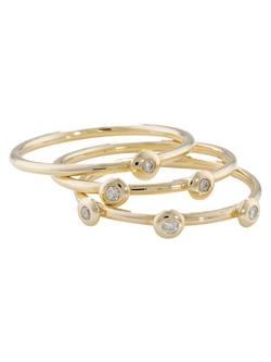 London Road 9ct Gold Portobello Raindrop Stack Ring, Yellow Gold, N, Yellow Gold